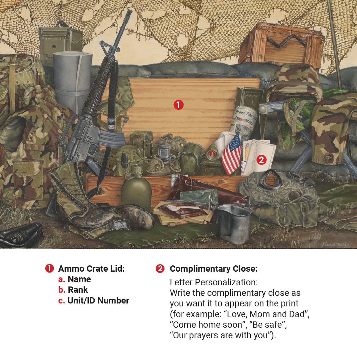 &quot;Proud to Serve&quot; Personalized Military Campaign Art