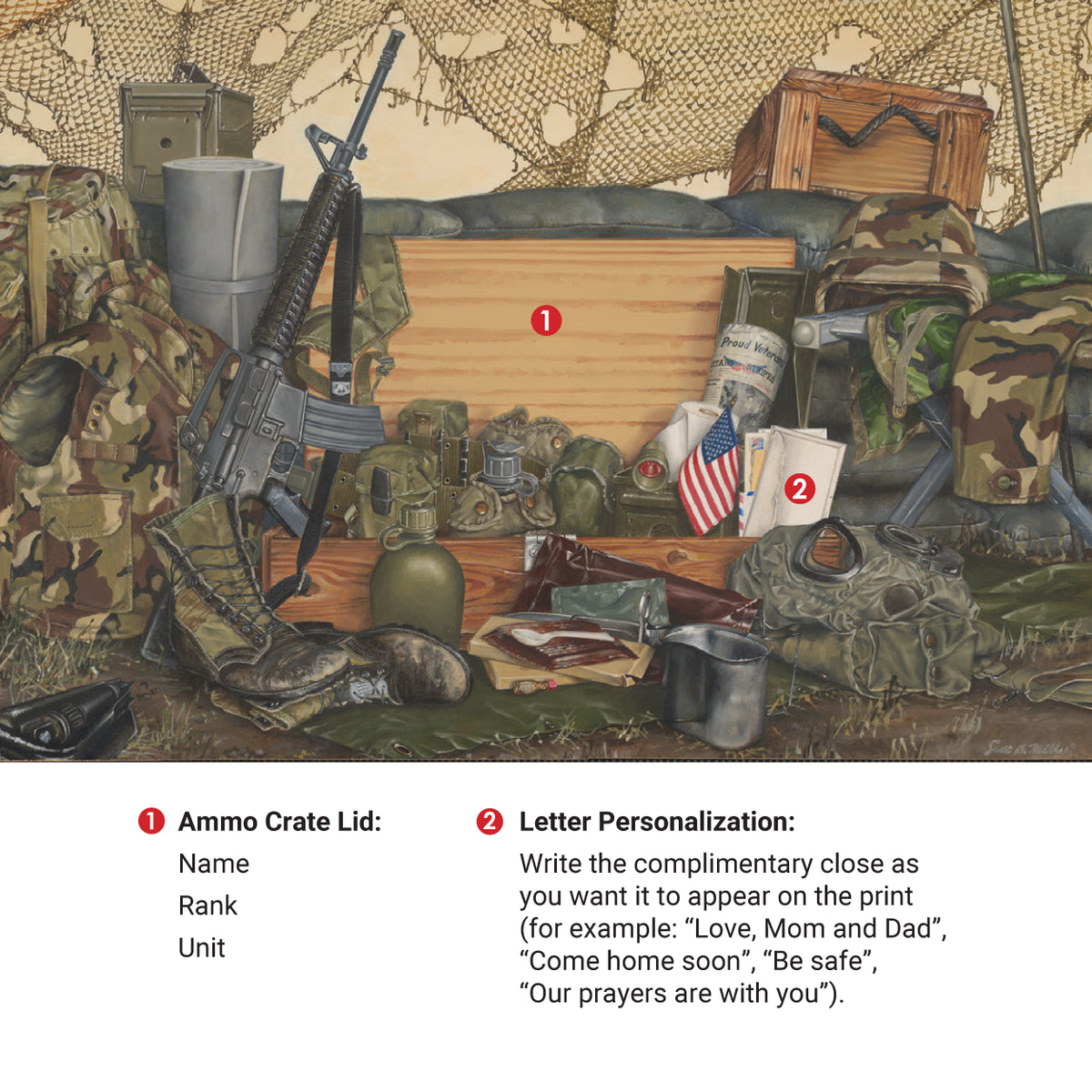 &quot;Proud to Serve&quot; Personalized Military Campaign Art