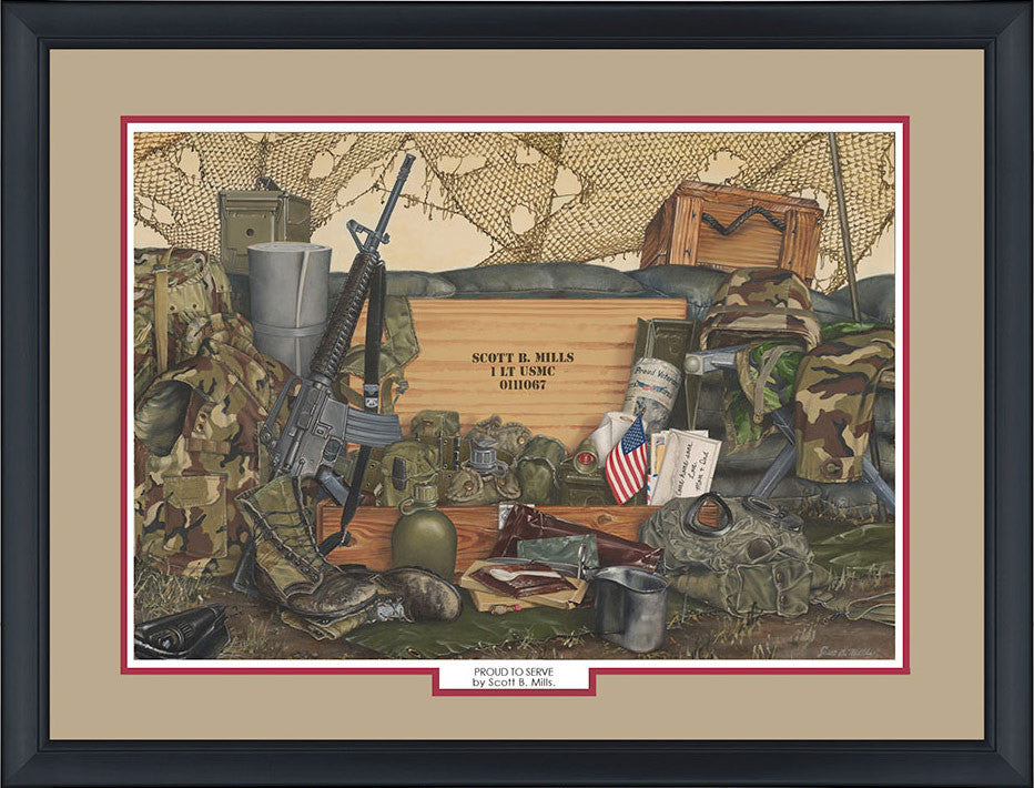 &quot;Proud to Serve&quot; Personalized Military Campaign Art