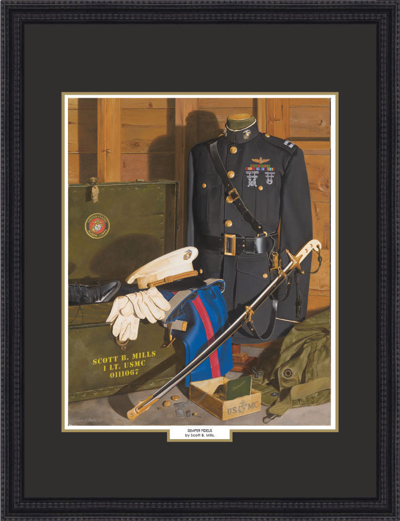 &quot;Semper Fidelis&quot; Personalized Officer Marine Corps Art